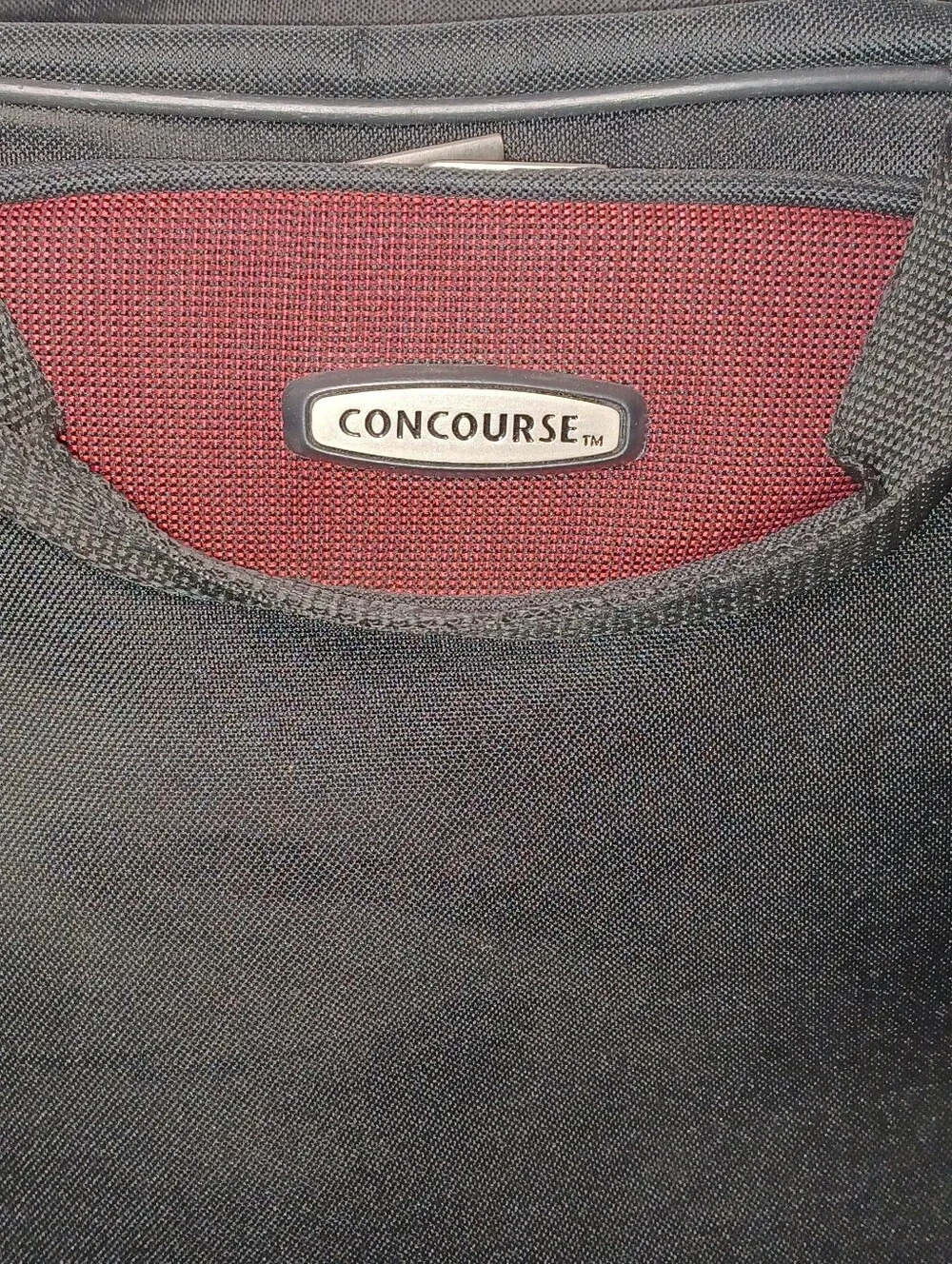 Concourse Men's Black Rolling Carry-On Bag with Burgundy Accent, Adjistable